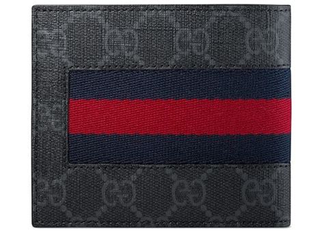 gucci bifold coin wallet gg supreme web black|gucci wallet bifold men authentic.